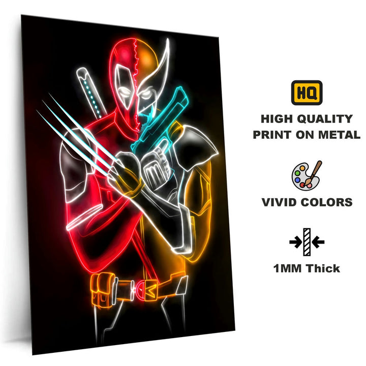 Metal Poster - Superhero Deadpool & Wolverine DW01