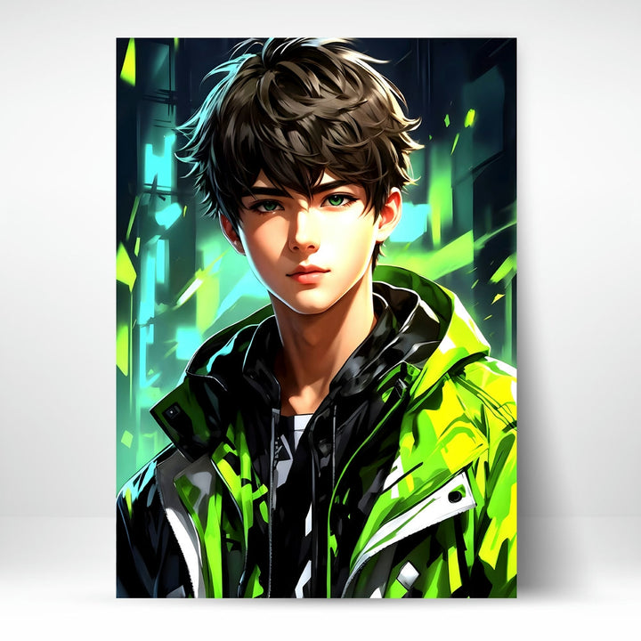 Metal Poster - Urban Attitude Anime Boy