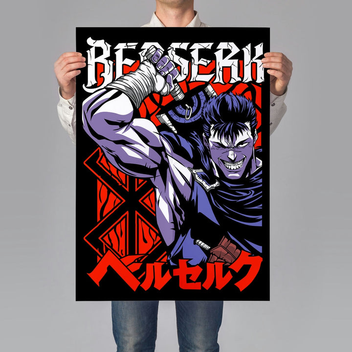 Self Adhesive Textured Vinyl Poster Berserk Warriors Rage