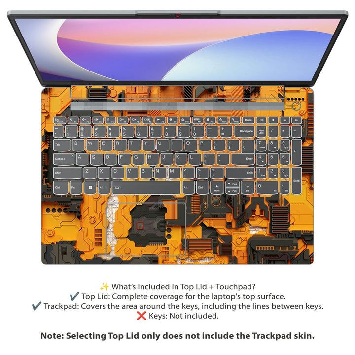 Lenovo Laptop Skin - Tech Yellow Circuitry