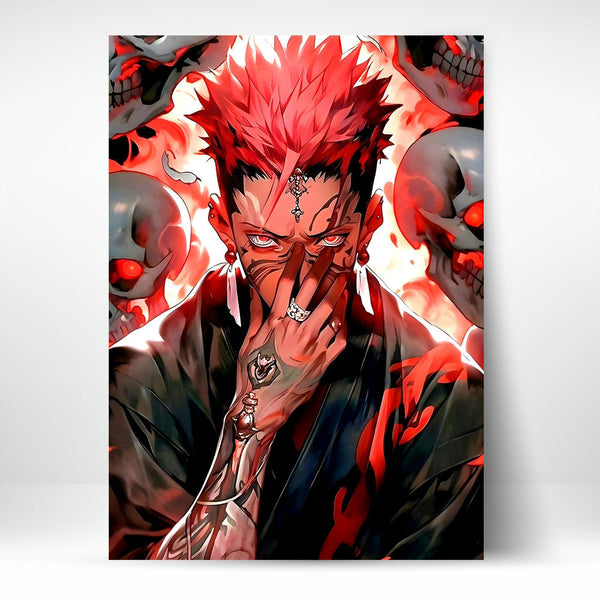 Metal Poster - Anime Red Hair Warrior