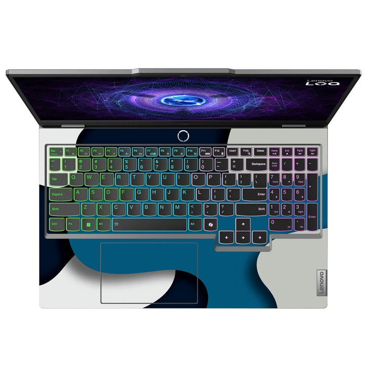 Lenovo LOQ Laptop Skin - Blue and Gray Abstract Patchwork