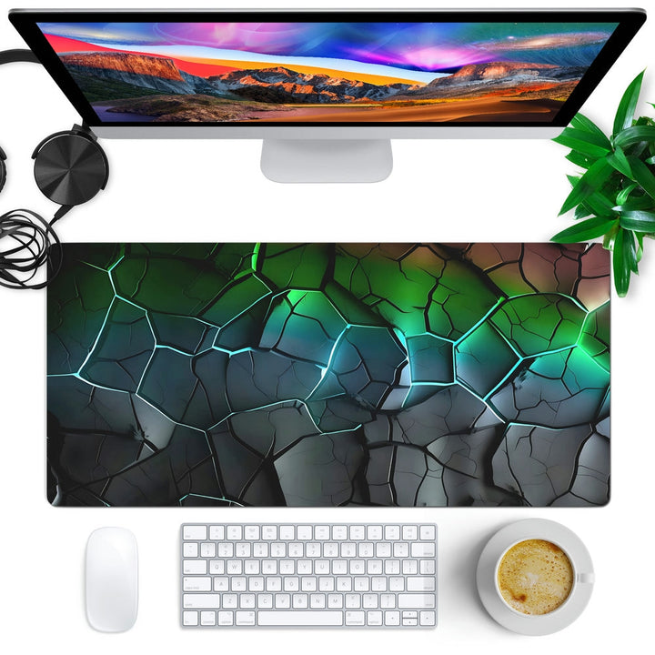 Anti-Slip Desk Mat Gaming Mouse Pad - Emerald Shards