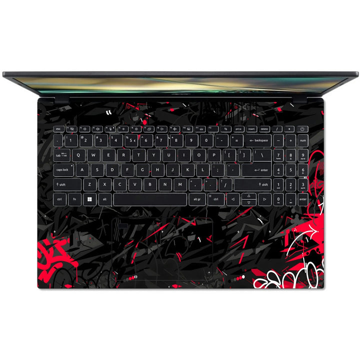 Acer Laptop Skin - Black Red Graffiti