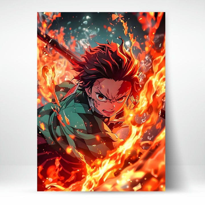 Metal Poster - Anime Tanjiro Kamado - Hinokami Kagura