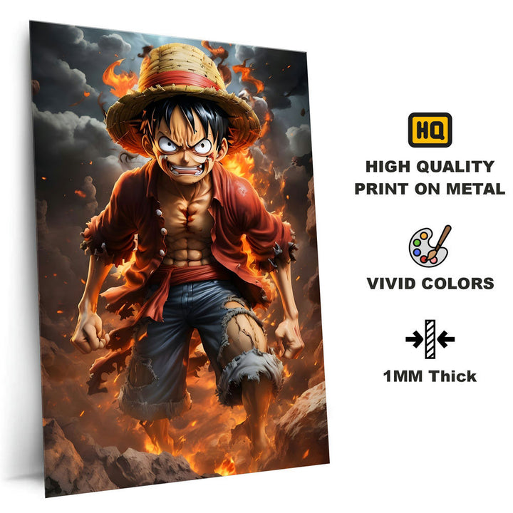 Metal Poster - One Piece Monkey D Luffy OP15