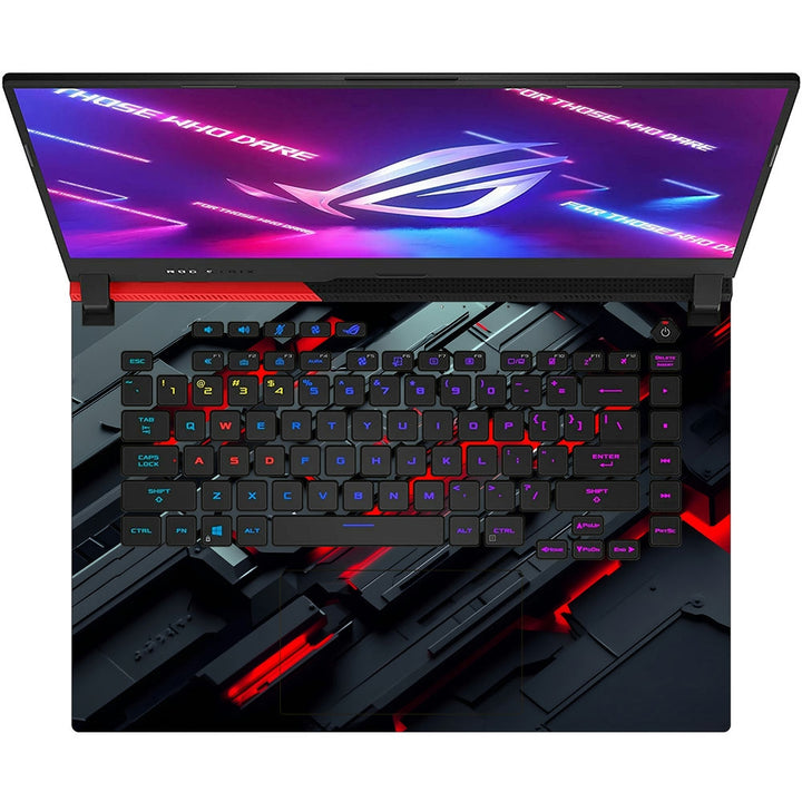 Asus Laptop Skin - Industrial Red Metallic Design