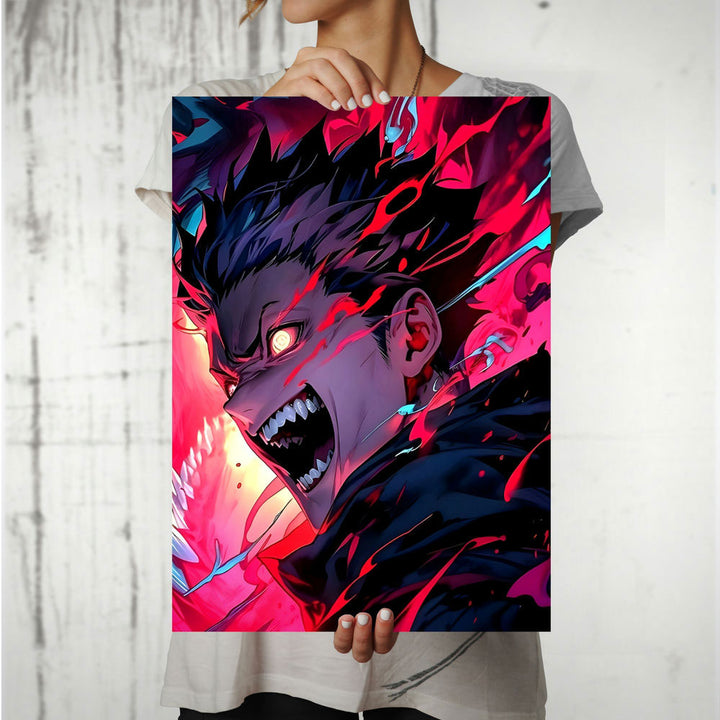 Metal Poster - Anime Flaming Beast