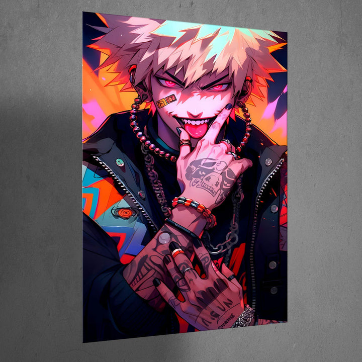 Metal Poster - Anime Smiling Rebel