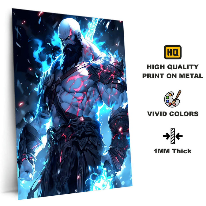 Metal Poster - Monster killer Blue Fire Hero