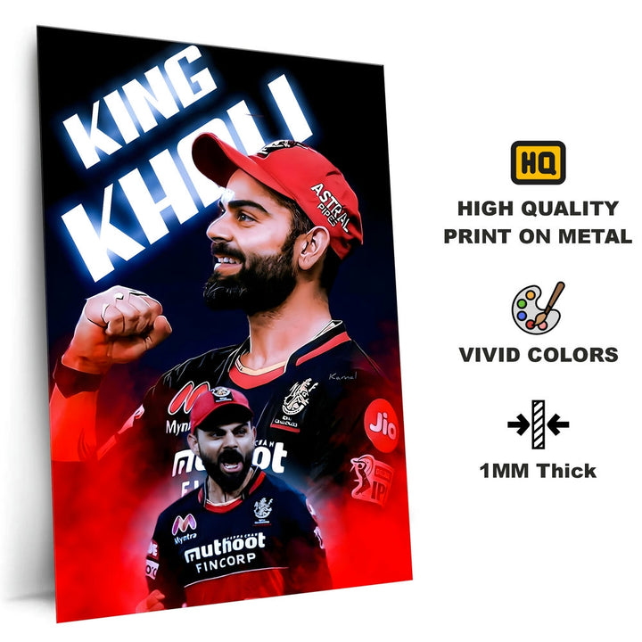 Metal Poster - Indian Cricketer Virat Kohli VK01