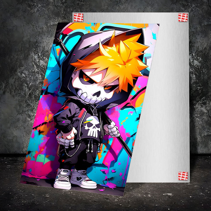 Metal Poster - Anime Chibi Skull