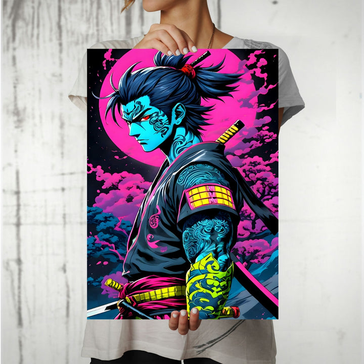 Metal Poster - Anime Samurai Warrior