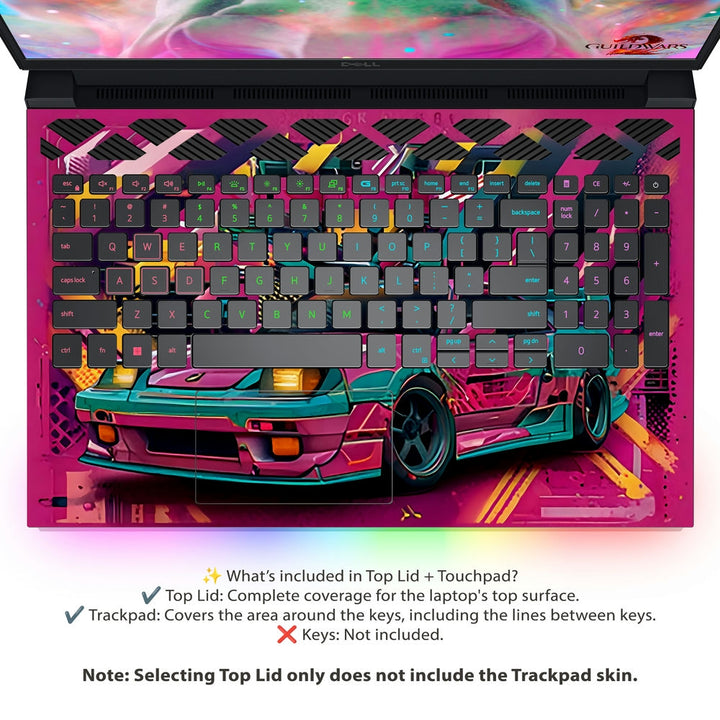 Dell Laptop Skin - Vibrant Retro Racer