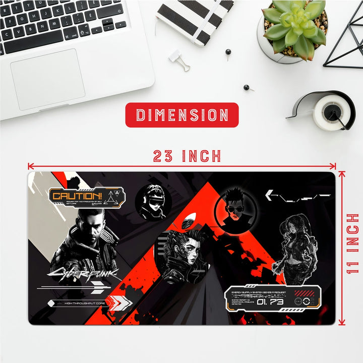 Anti-Slip Desk Mat Gaming Mouse Pad - Cyberpunk Neon Assassin