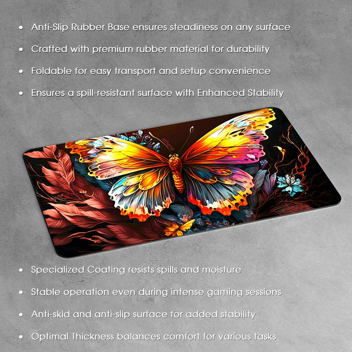 Anti-Slip Desk Mat Gaming Mouse Pad - Colorful Butterfly