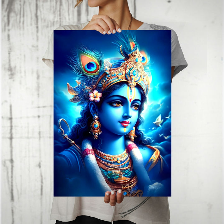 Metal Poster - Lord Krishna LK07