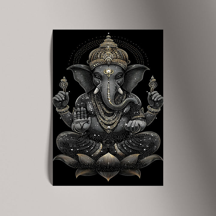 Self Adhesive Textured Vinyl Poster Divine Black Ganesha