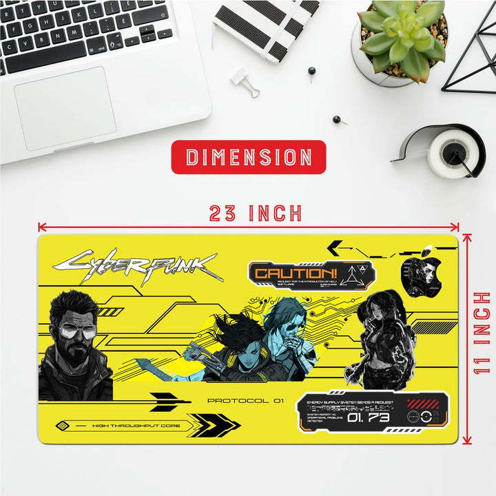 Anti-Slip Desk Mat Gaming Mouse Pad - Cyberpunk Neon Edge