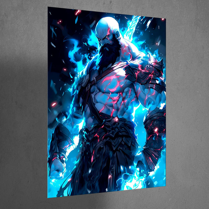 Metal Poster - Monster killer Blue Fire Hero