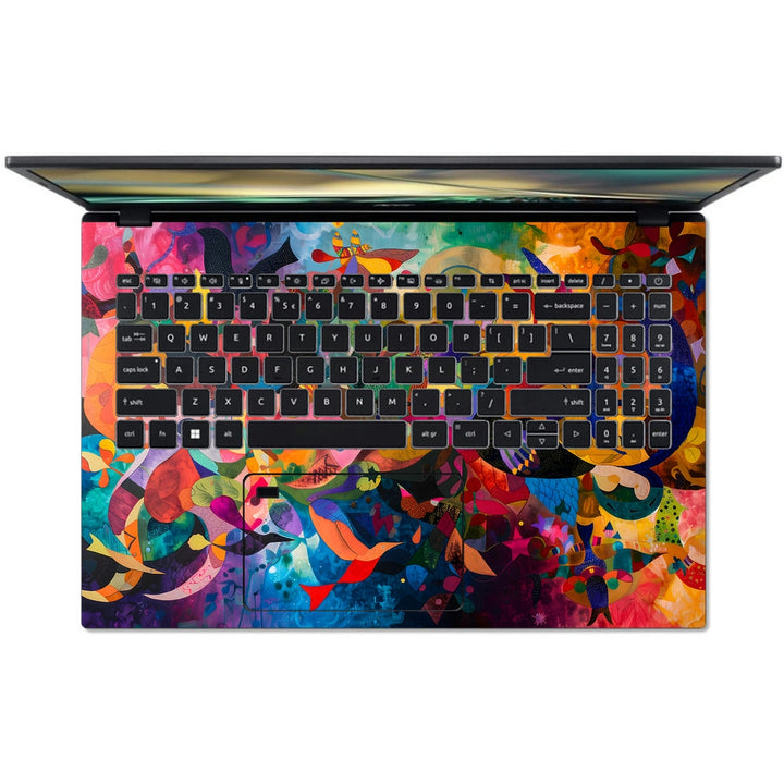 Acer Laptop Skin - Multicolor Swirl Art Abstract