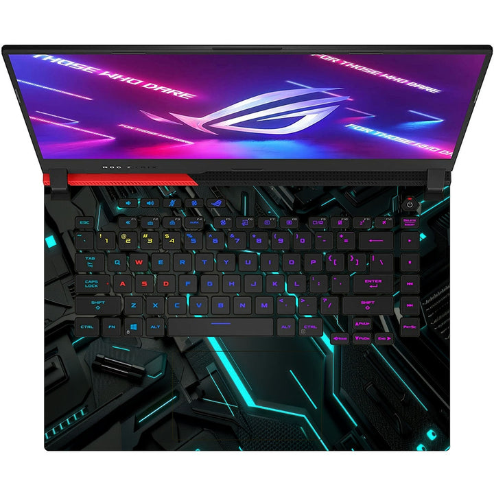 Asus Laptop Skin - Green and Black Tech Circuit Abstract