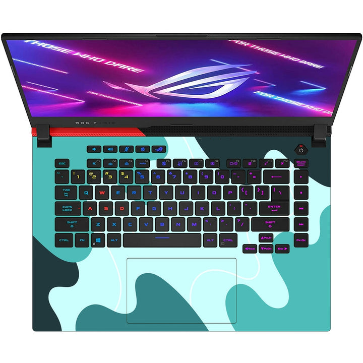 Asus Laptop Skin - Turquoise Abstract Waves Pattern