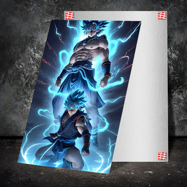 Metal Poster - Anime Goku Blue