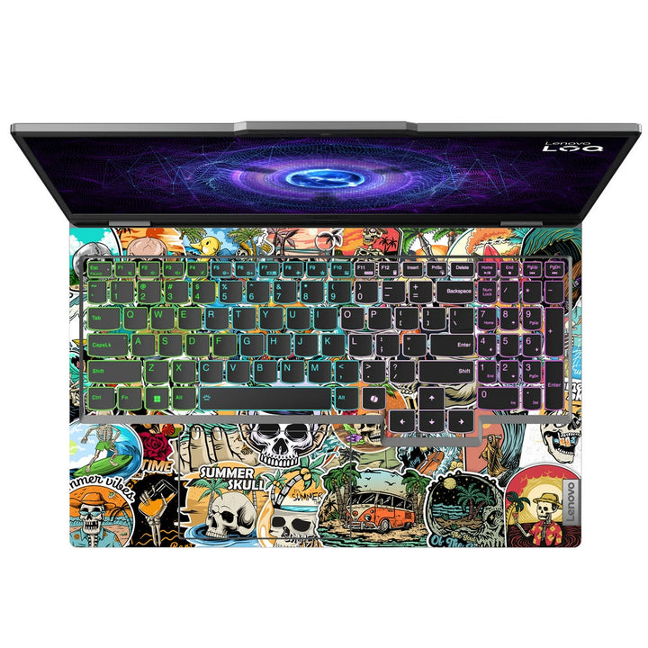 Lenovo LOQ Laptop Skin - Summer Skull Sticker Bomb