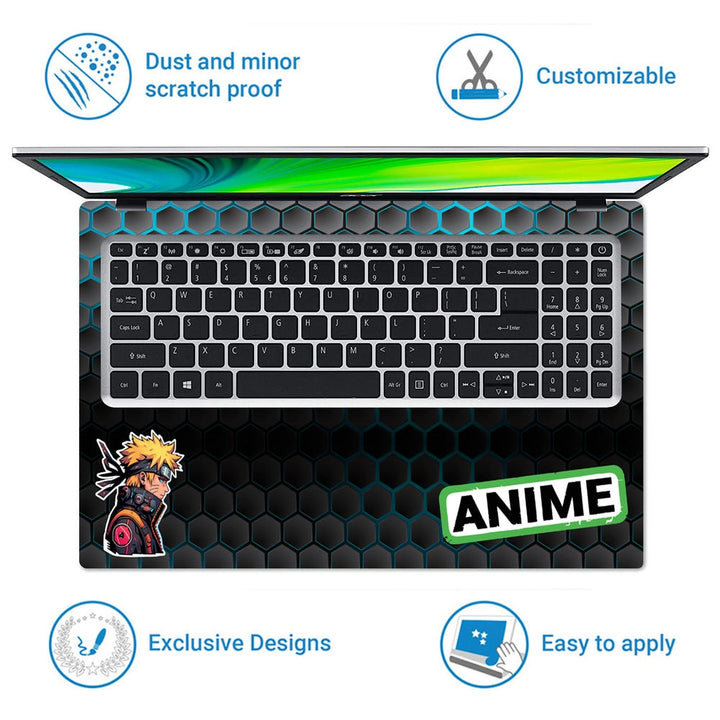 Laptop Skin - Anime Icons Collage Honeycomb