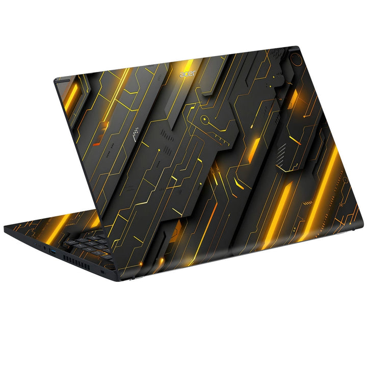 Acer Laptop Skin - Orange and Yellow Metallic Abstract