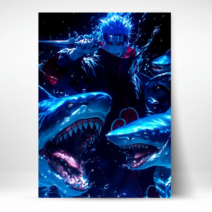 Metal Poster - Anime Blue Shark Kisame Hoshigaki