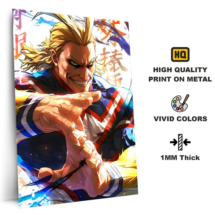 Metal Poster - Anime All Might