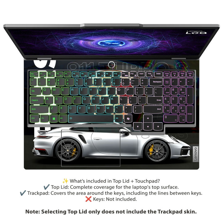 Laptop Skin - Porsche 911 Silver SideView