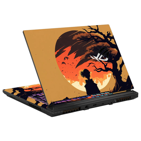 Asus Laptop Skin - Girl Under the Full Moon Blood and Tree