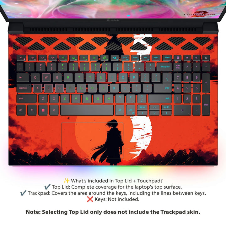 Dell Laptop Skin - Girl Watching Full Blood Moon