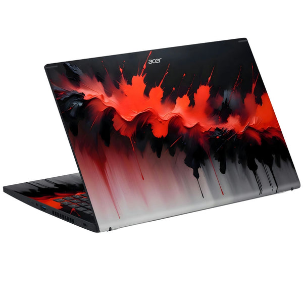 Acer Laptop Skin - Red and Black Ink Drip