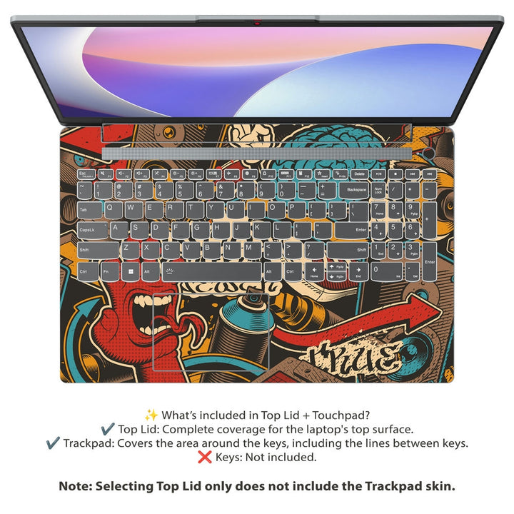 Laptop Skin for Lenovo - Spray Brain Graffiti_UV