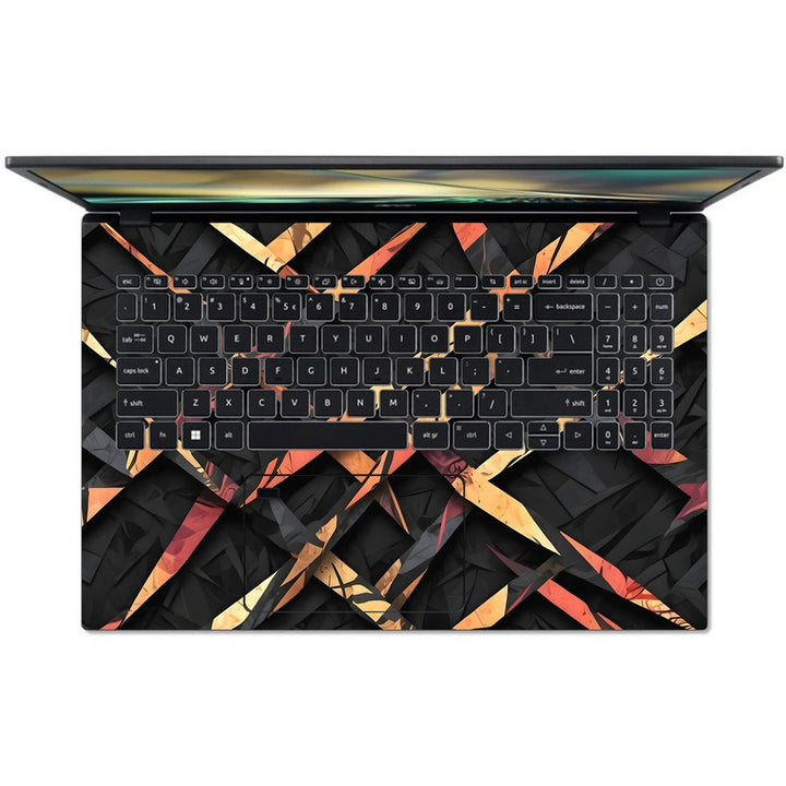 Acer Laptop Skin - Red and Black Braided Abstract