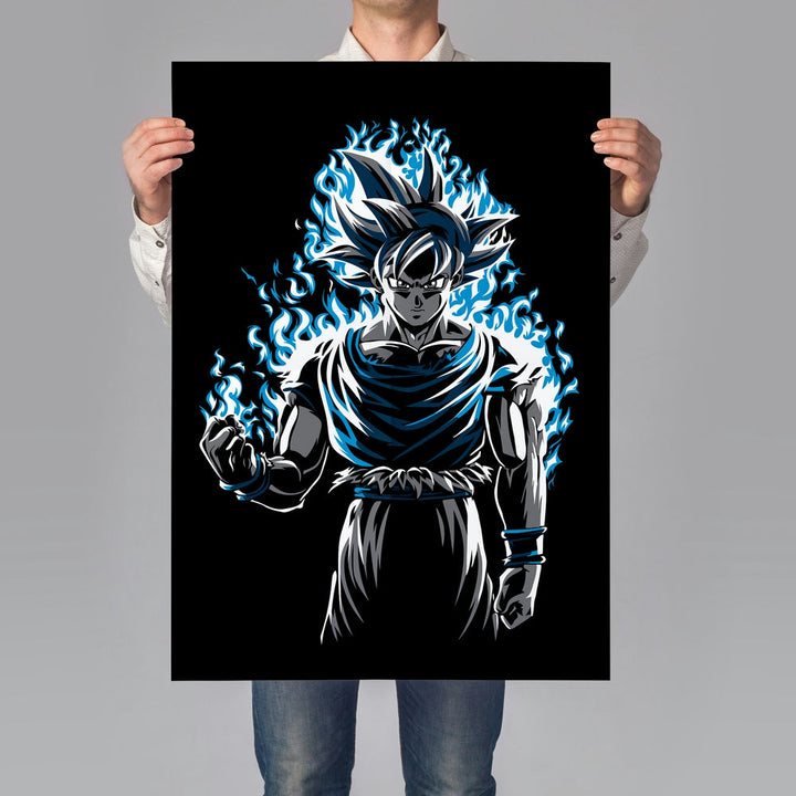 Self Adhesive Textured Vinyl Poster Dragon Ball Super Saiyan Awakening