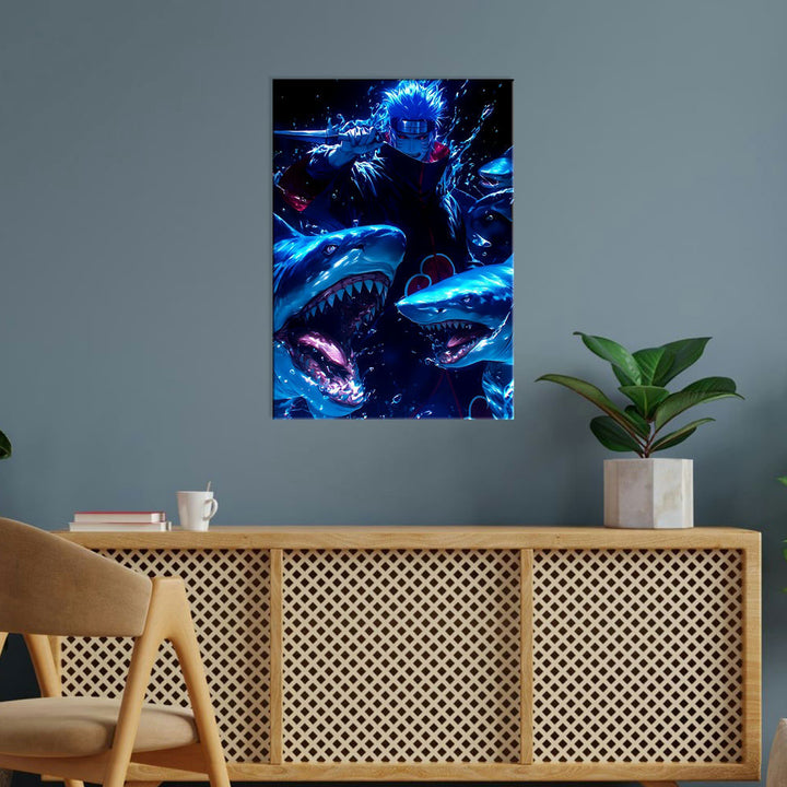 Metal Poster - Anime Blue Shark Kisame Hoshigaki