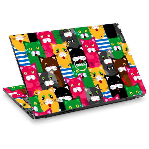 Dell Laptop Skin - Multicolor Cat Faces