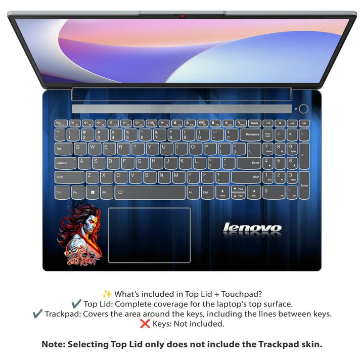 Lenovo Laptop Skin - Om Namah Shivay on Blue Lenovo Backgound