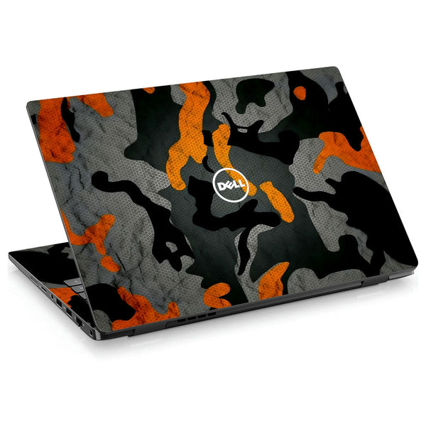 Dell Laptop Skin - Black Orange Camouflage