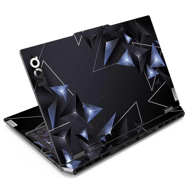 Lenovo LOQ Laptop Skin - Black Metallic Polygonal Design