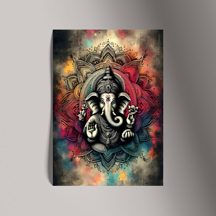 Self Adhesive Textured Vinyl Poster Divine Warrior Ganesha