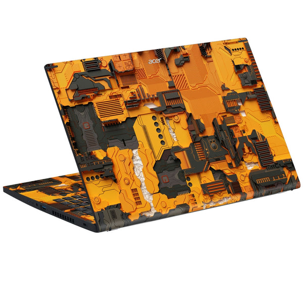 Acer Laptop Skin - Tech Yellow Circuitry