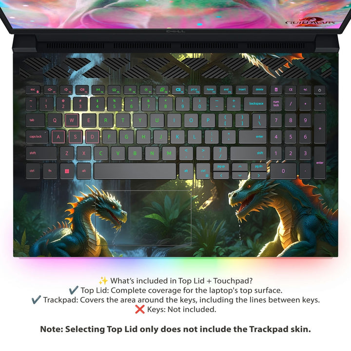 Dell Laptop Skin - Dragon Face to Face