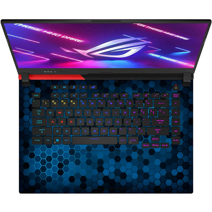 Asus Laptop Skin - Black Blue Honeycomb