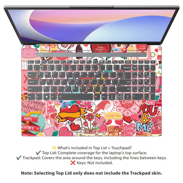 Lenovo Laptop Skin - Valentines Day Sticker Bomb